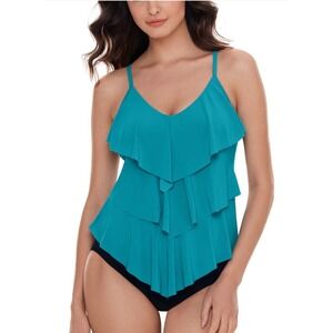 NWT Magic Suit Rita Tankini Top Teal Size 8